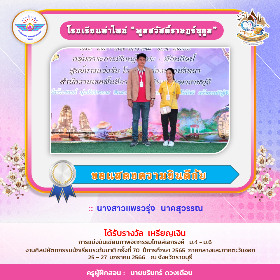 ยินดีต้อนรับคุณครูประภัสรา วรรณสุข